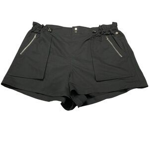 Calia Journey By Carrie Underwood Woven Paper Bag High Rise Shorts Black Sz XXL